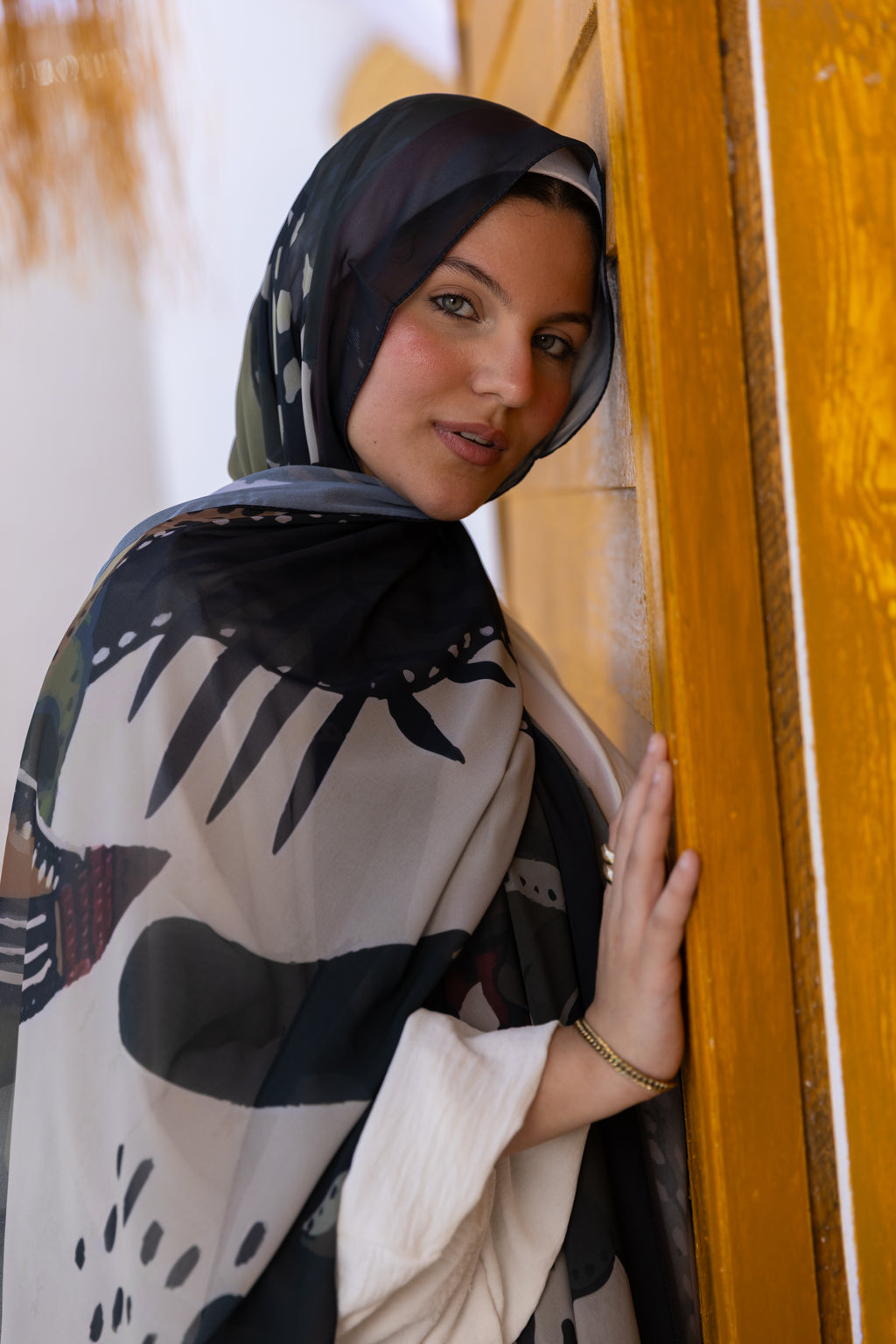 Graphite —     Graphic mood. Premium Turkish chiffon. Effortless statement