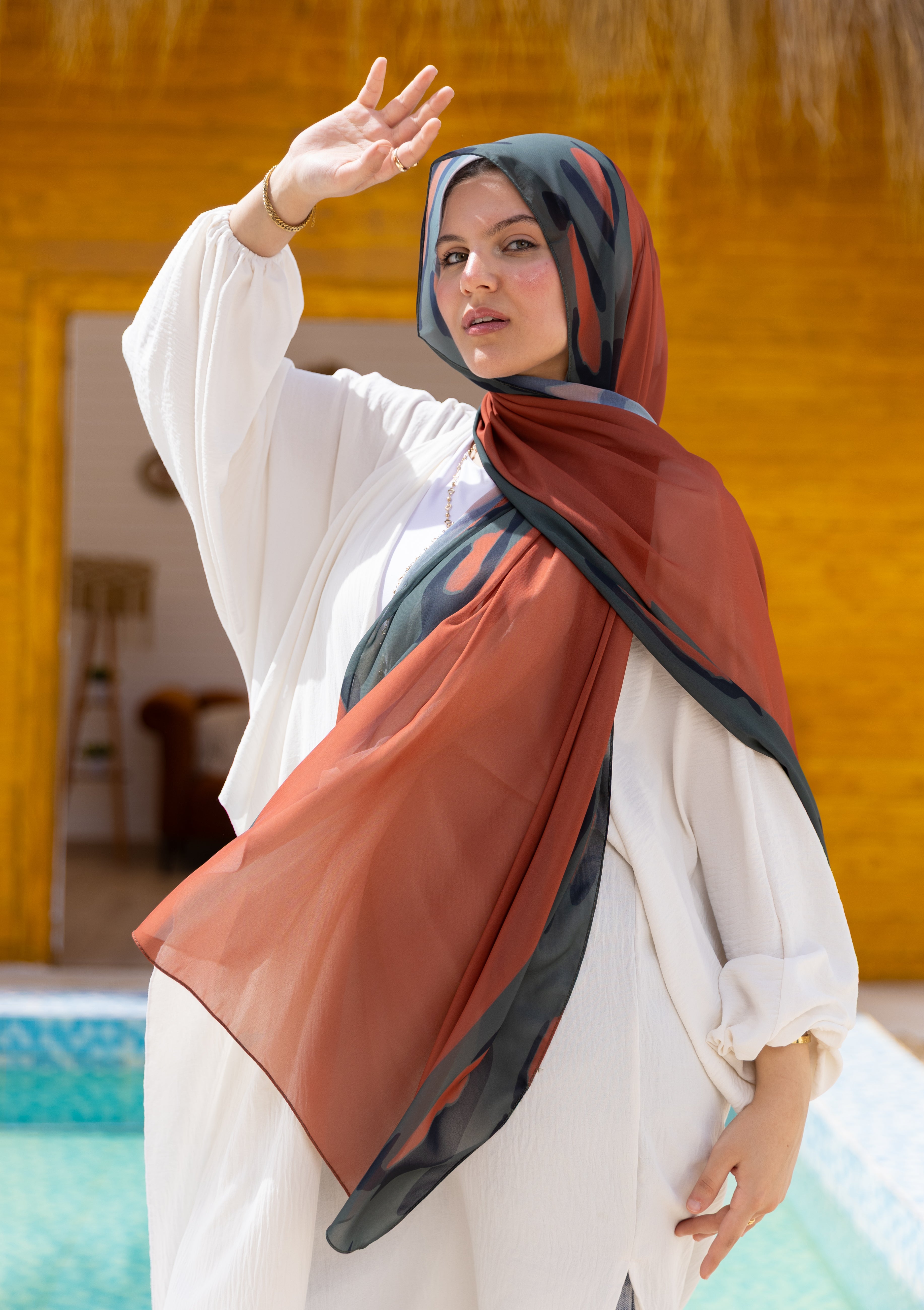 Terracotta —    Warm shades, soft flow, and premium Turkish chiffon made to elevate every moment
