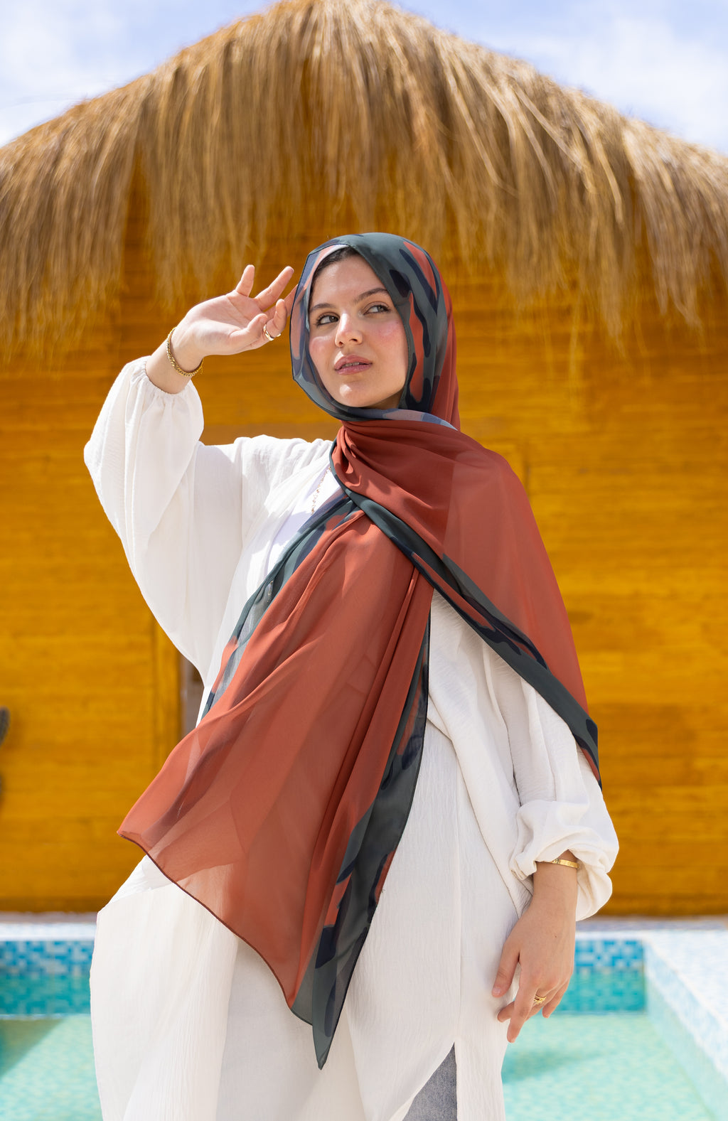 Terracotta —    Warm shades, soft flow, and premium Turkish chiffon made to elevate every moment