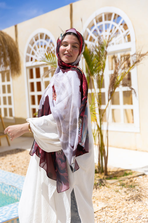 Burgandy Bloom —  Made from premium Turkish chiffon in joyful summer shades — light, elegant, and perfect for effortless everyday styling ☀️✨