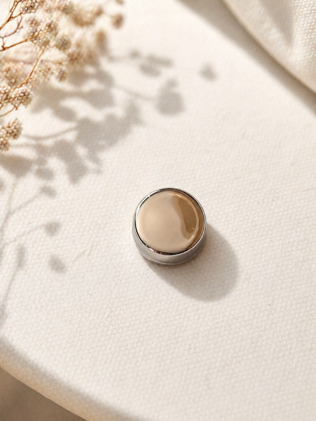 Magnetic Hijab Pin - Round Silver